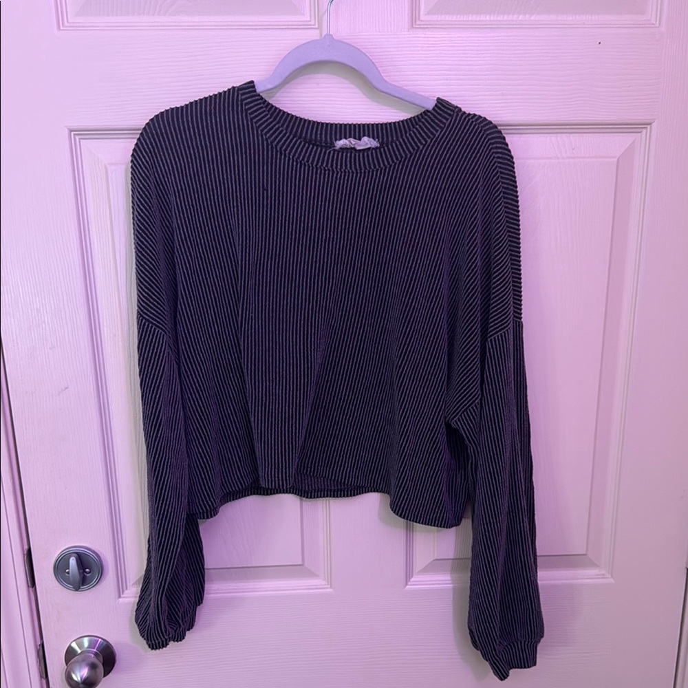 Striped Black and White Women's Top